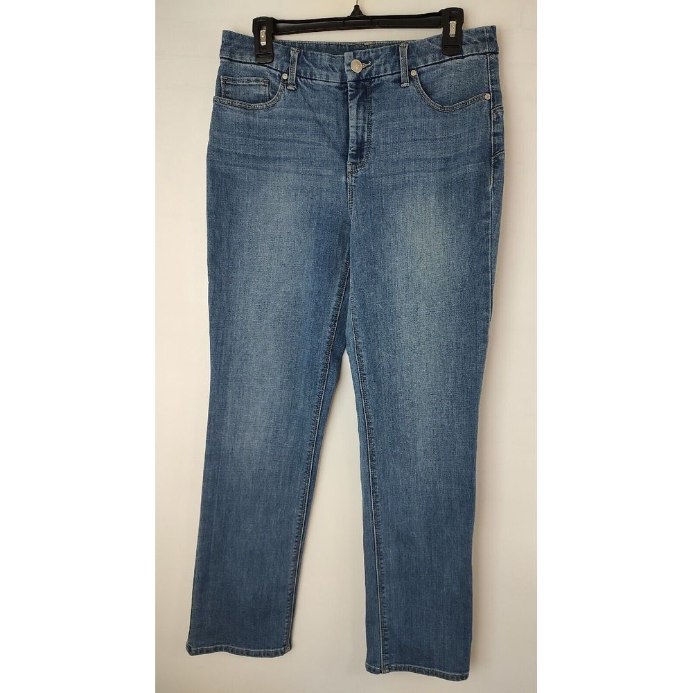 Chicos So Lifting Slim Leg Jeans Womens Size 1 Medium Wash Blue Denim Pants